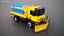 Realistic Snow Plow Truck 3D Model - Winter Service Vehicle with Plow and Salt Spreader