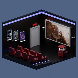 Low-Poly Movie Theater