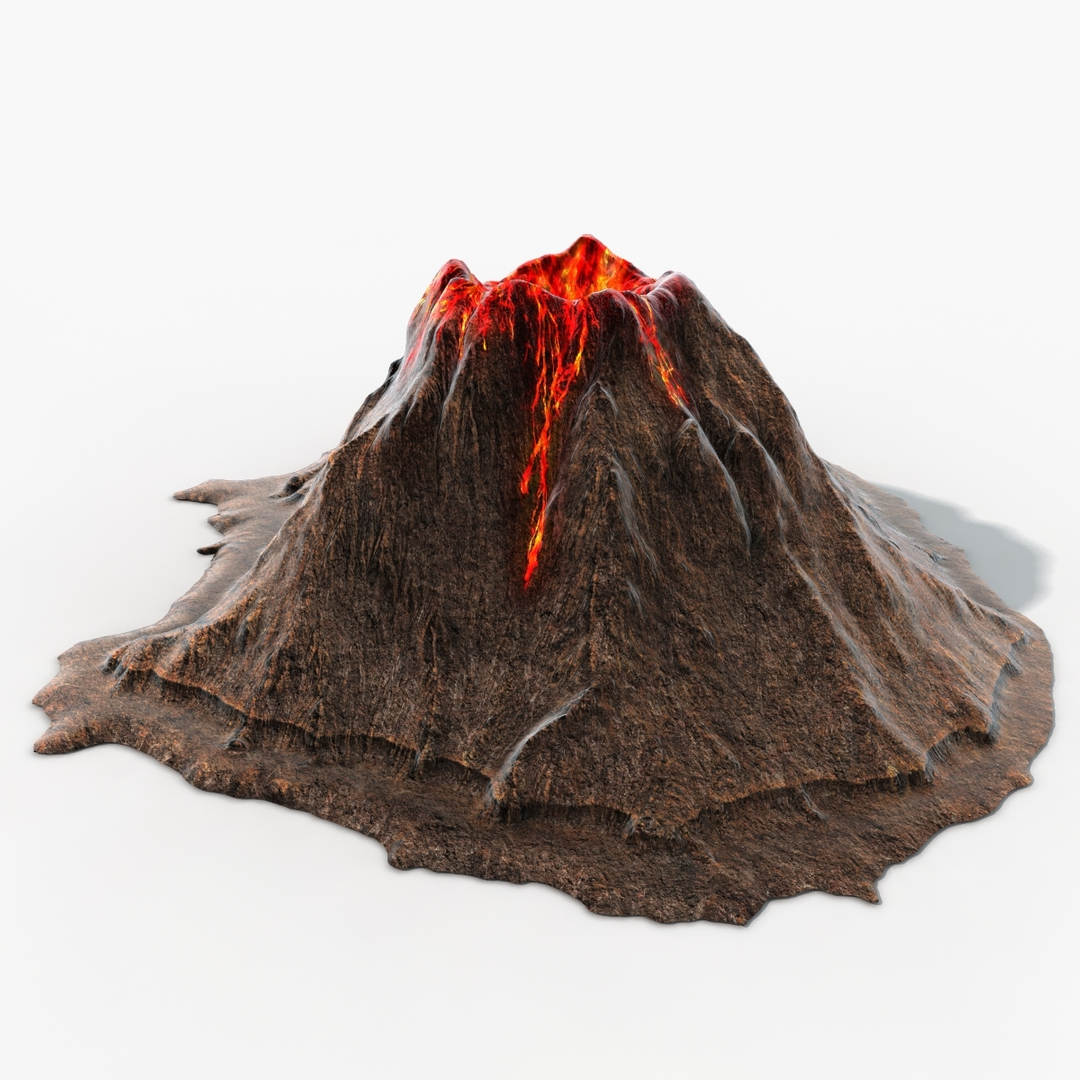 3d Volcano Island Model