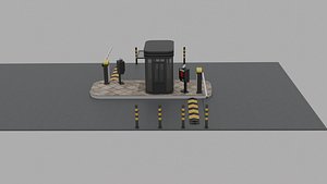 3D security booth model