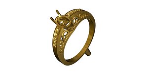 3d gold ring
