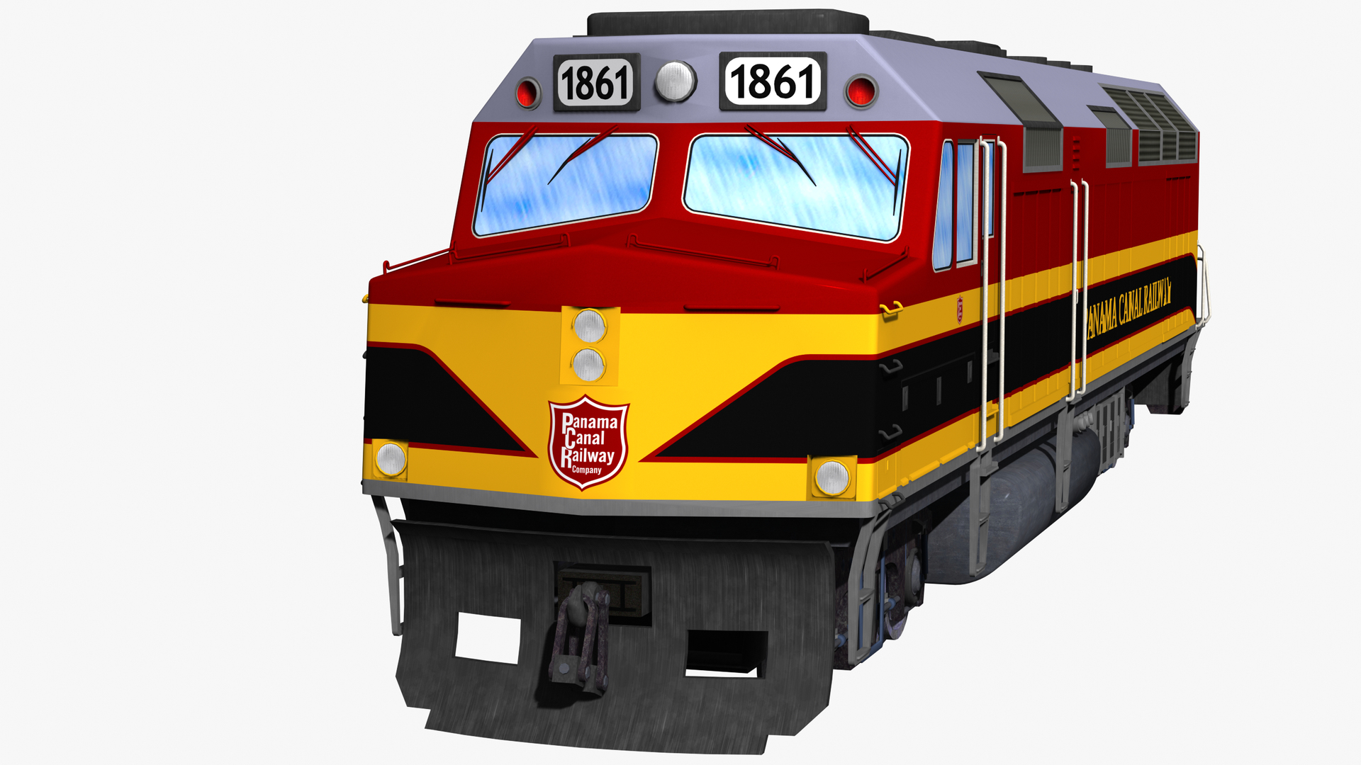 modelo 3d Ferrocarril del Canal de Panamá locomotora diésel-eléctrica emd f-40ph con vagón de pasajeros - TurboSquid 2006616