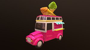 Asset - Cartoons - Car - Ice Cream - 3D Model