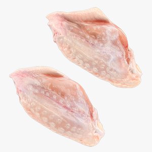 3D Fresh Raw Chicken Middle Wing Collection model