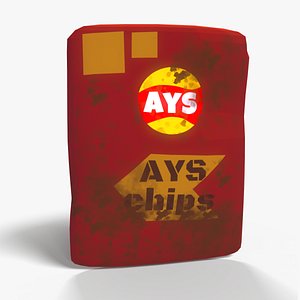 Stylized LowPoly Open Chips Model 3D model