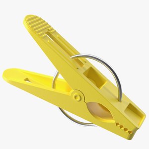 3D Plastic Clothespin Yellow