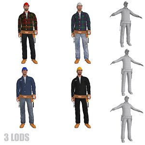 pack rigged workers s 3d max