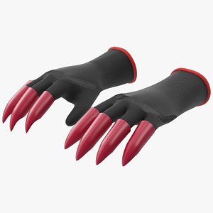 Clawed Garden Gloves 3D