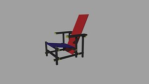 RedBlueChair From original drawing 3D model