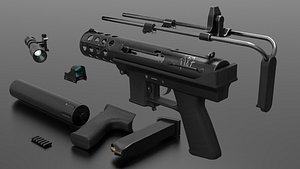 Tec9 Semiauto Pistol Fps - Tps 3D model