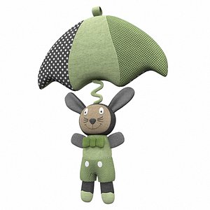 3D Plush toy bunny hanging 1 model