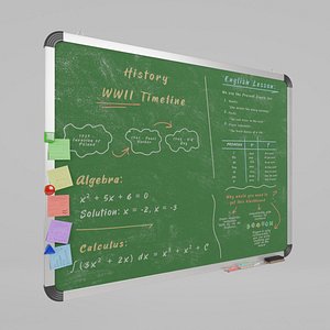 3D Customizable Wall-Mounted Greenboard - Rectangular Metal Writing Board