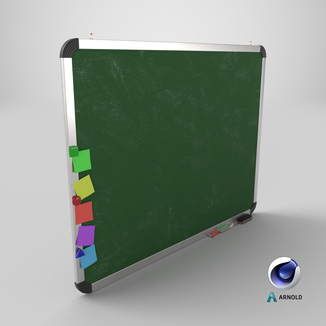 3D Customizable Wall-Mounted Greenboard - Rectangular Metal Writing ...