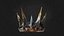 PBR material European iron crown middle mold three-level group