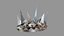 PBR material European iron crown middle mold three-level group