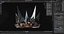 PBR material European iron crown middle mold three-level group