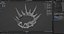 PBR material European iron crown middle mold three-level group