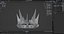 PBR material European iron crown middle mold three-level group