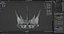 PBR material European iron crown middle mold three-level group
