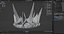 PBR material European iron crown middle mold three-level group