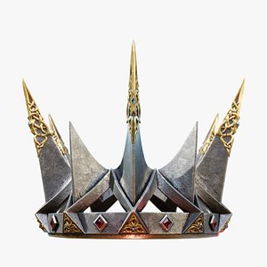 PBR material European iron crown middle mold three-level group