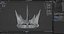 PBR material European iron crown middle mold three-level group