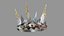 PBR material European iron crown middle mold three-level group