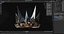 PBR material European iron crown middle mold three-level group