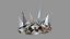 PBR material European iron crown middle mold three-level group