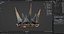 PBR material European iron crown middle mold three-level group