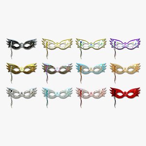 3D model 12 Carnival Mask B Collection - Costume Character Design
