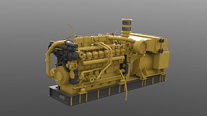 3D model Marine Propulsion Engine with Generator