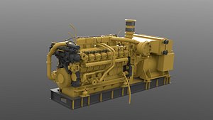 3D model Marine Propulsion Engine with Generator