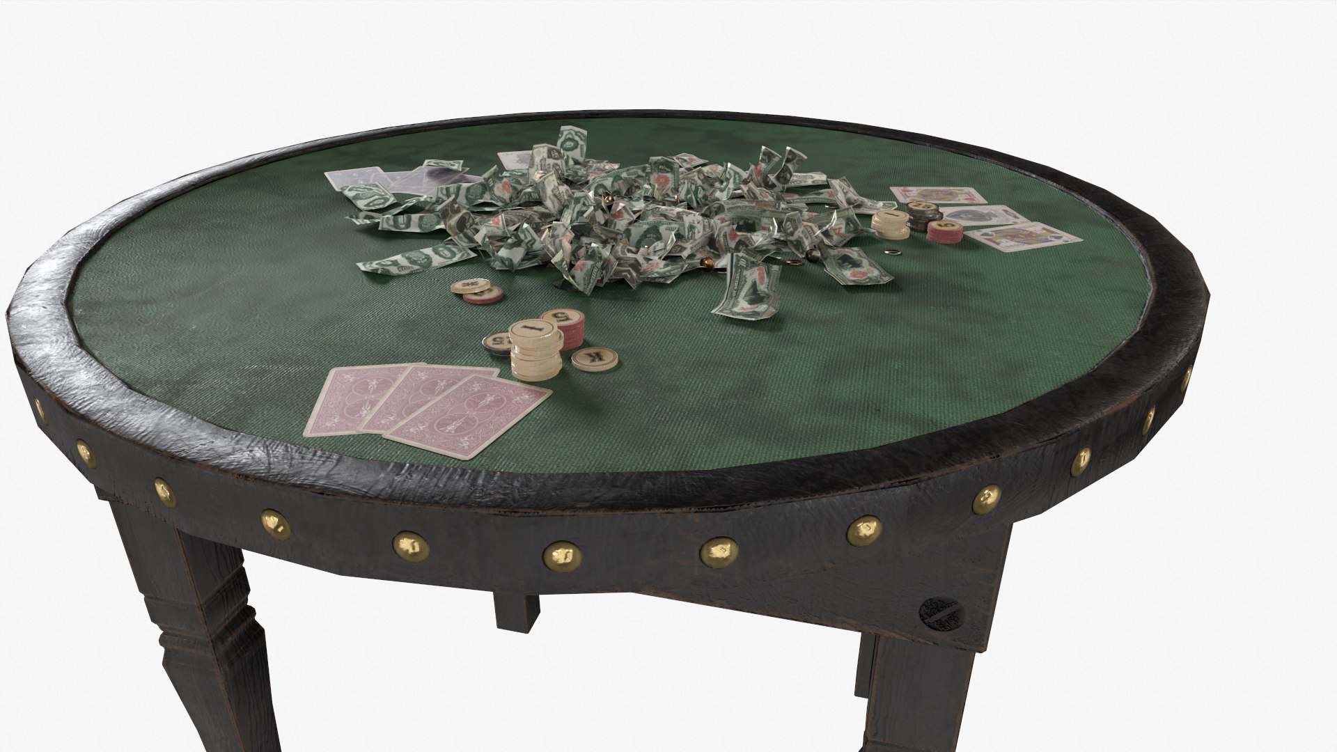 3D Wild West Poker Table TurboSquid 2028383