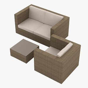 3D garden furniture set 002 model