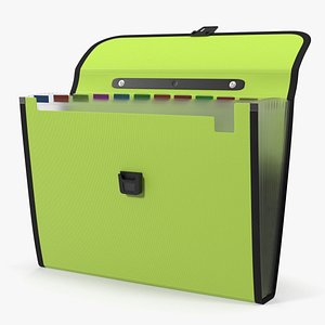 3D Green Expanding Document Holder Open model