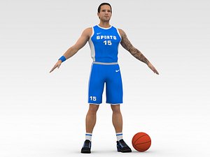 Basketball Player Blue Player 03 3D model