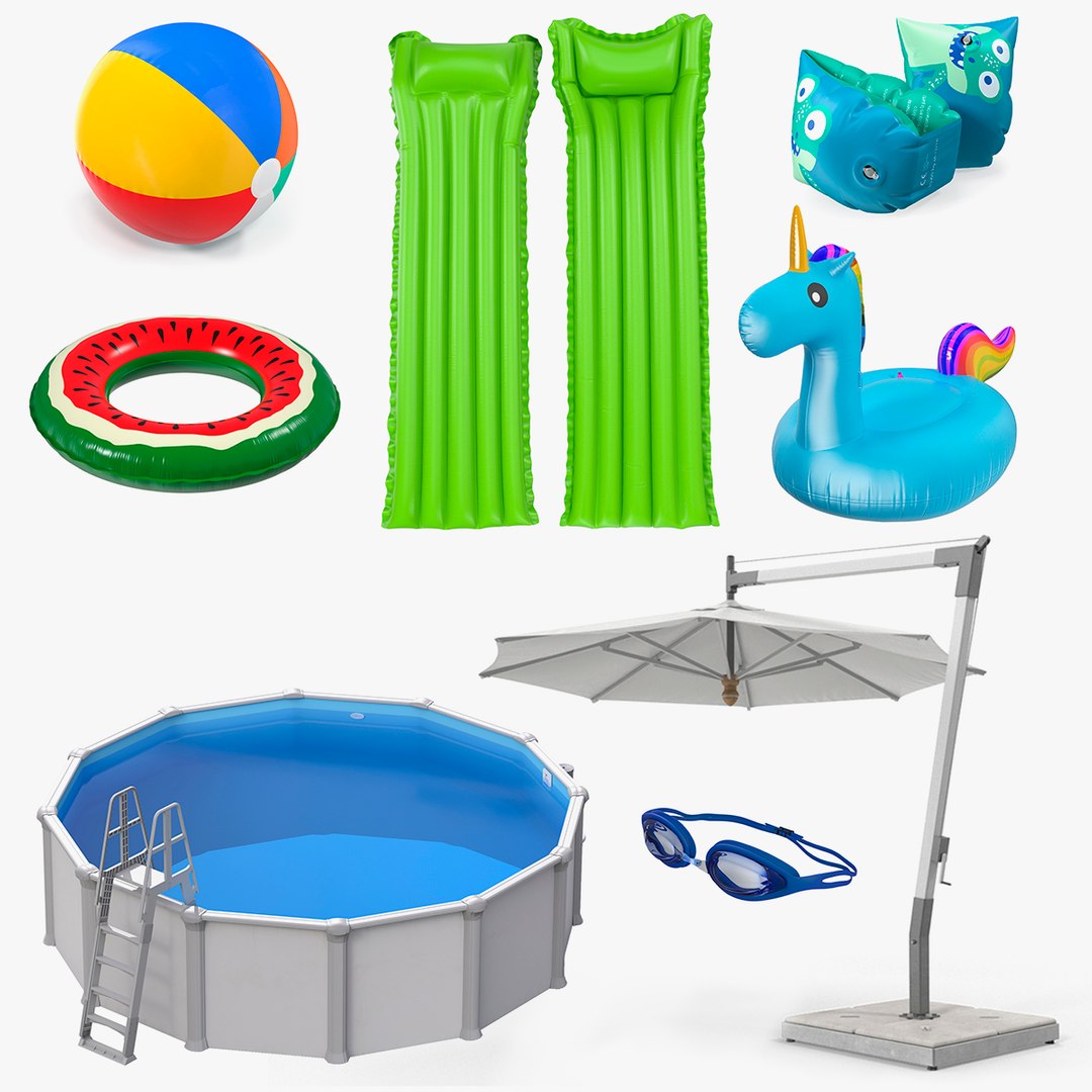 Swimming Pool and Accessories Collection 5 3D model preview