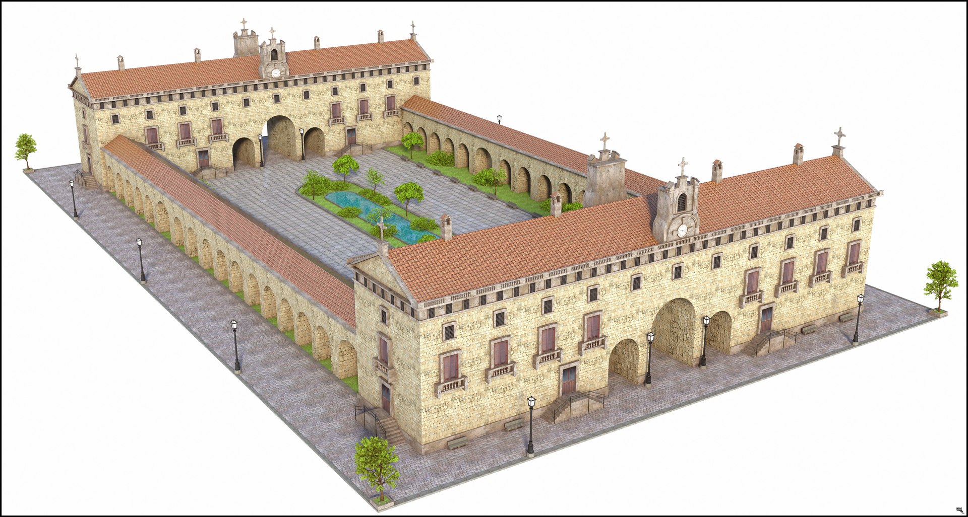Monastery Historic Model - TurboSquid 1233390