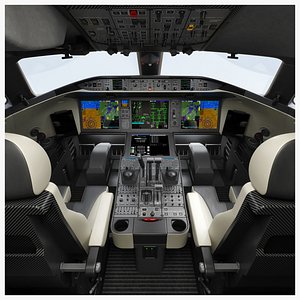 Cockpit and interior Bombardier Global 7500 Private Jet