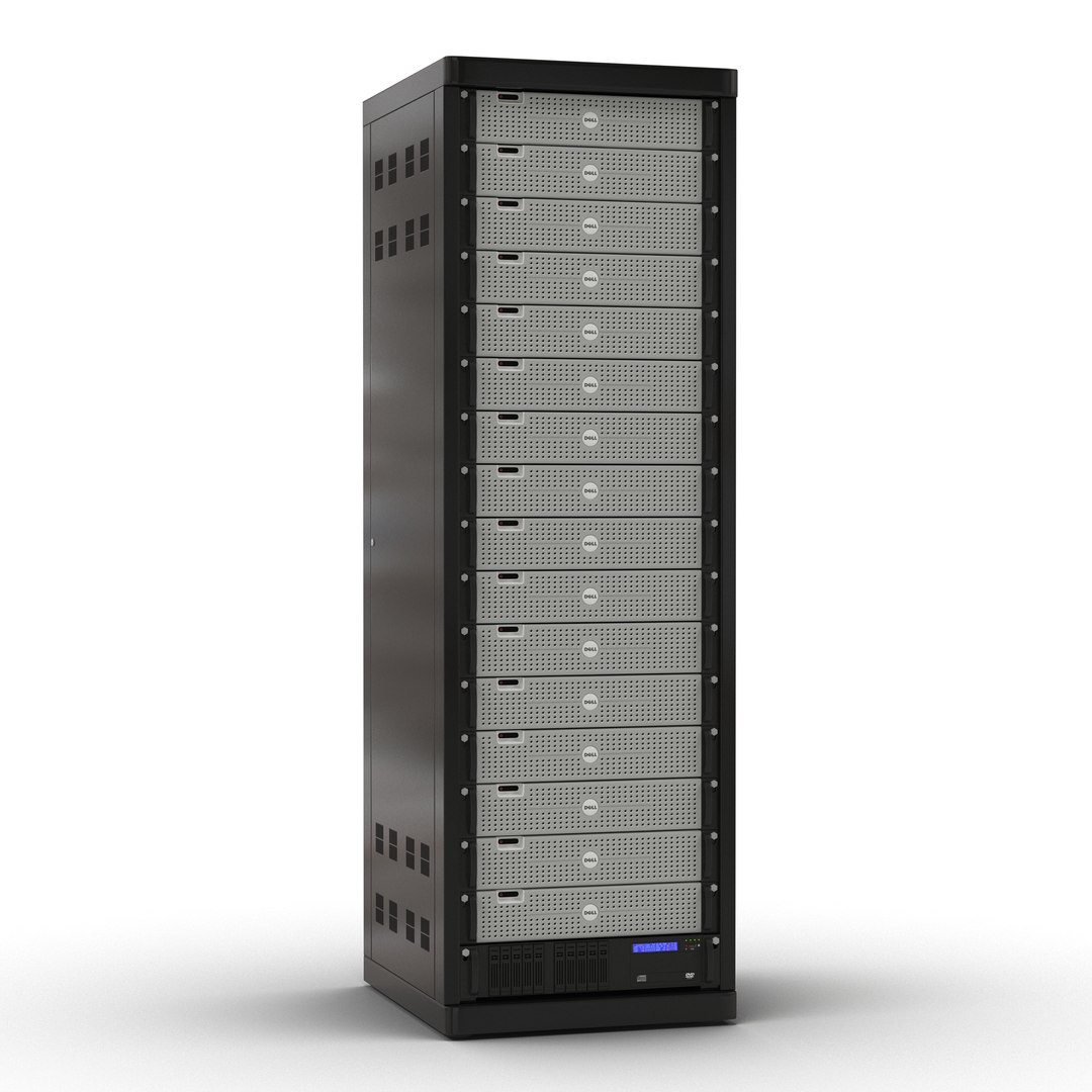 Dell Servers in Rack 2 3D model preview