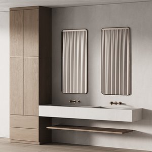 498 bathroom furniture 11 japandi kit in 2 options 3D model