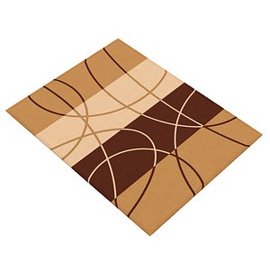 3d brown orange rug model