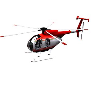 3D helicopter low-poly model