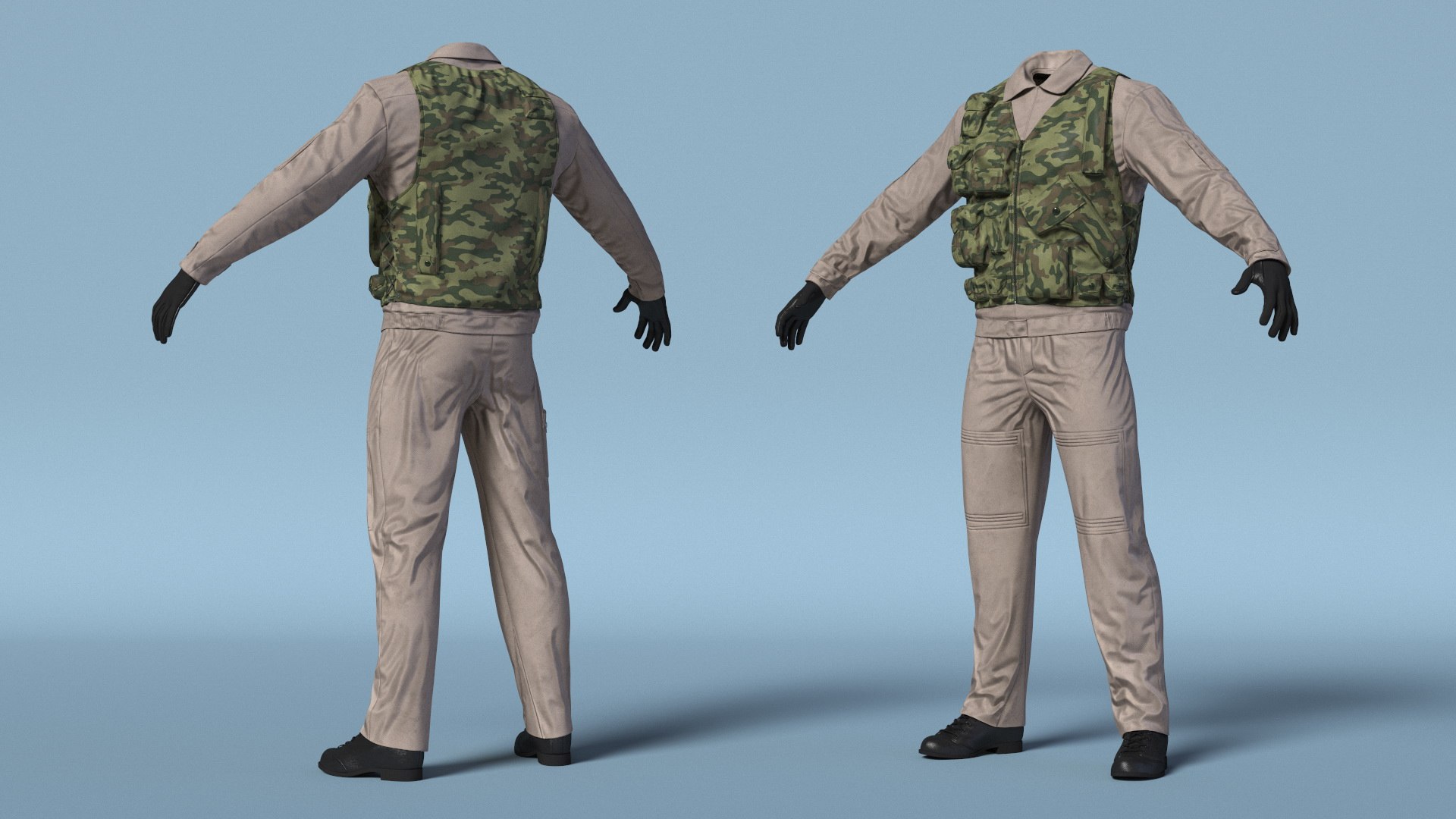 3D Camouflage Tactical Uniform model https://p.turbosquid.com/ts-thumb/Ij/naMxku/0m/camouflage_tactical_uniform_005/jpg/1744119413/1920x1080/fit_q87/f3e8c0670e7f5450450d677364d0aae30be1e3ea/camouflage_tactical_uniform_005.jpg