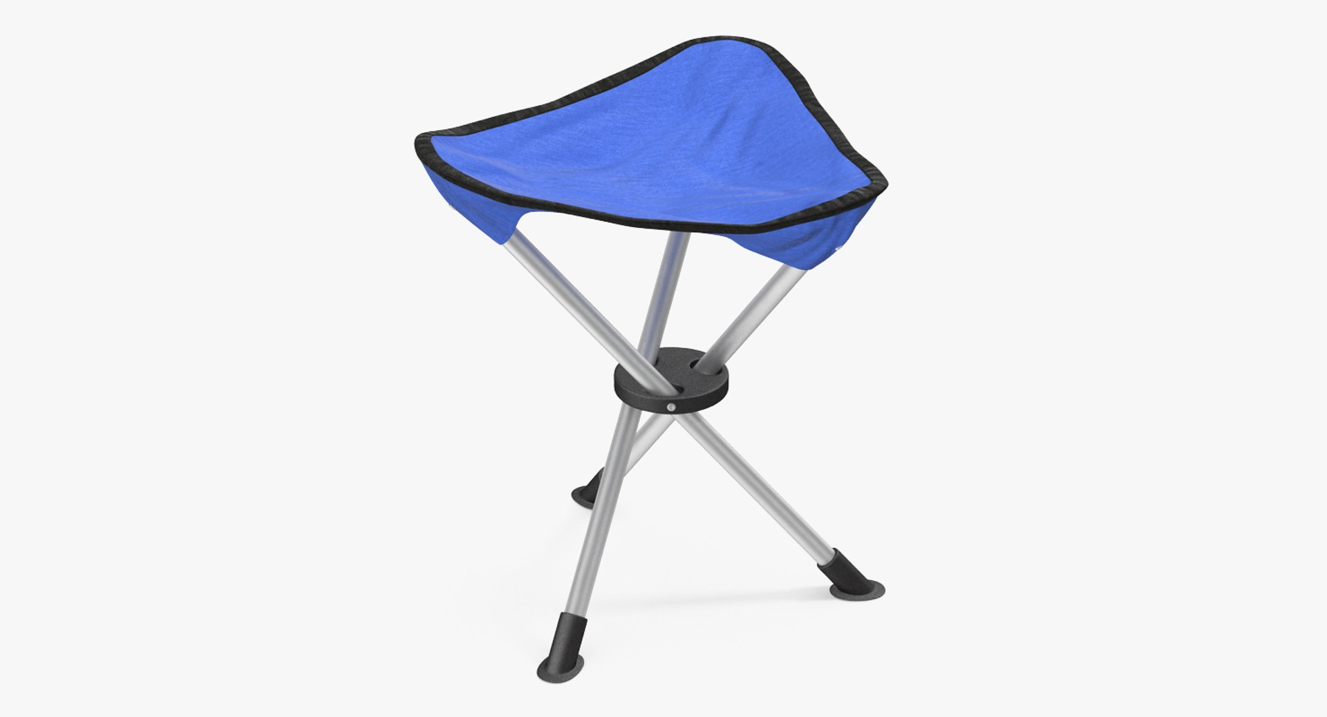 Tripod Folding Chair Blue 3D model preview