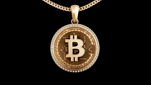 3D bitcoin pendant model