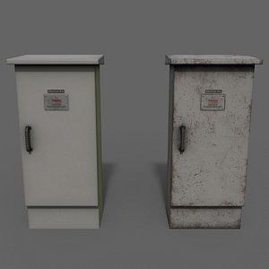PBR Electric Box LightGrey V3 3D model