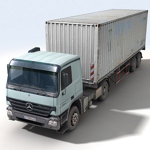 truck trailer container construction 3d model