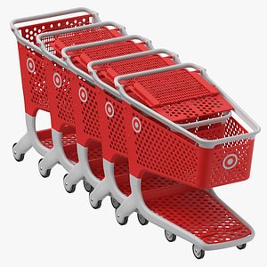 3D plastic shopping carts 01 model